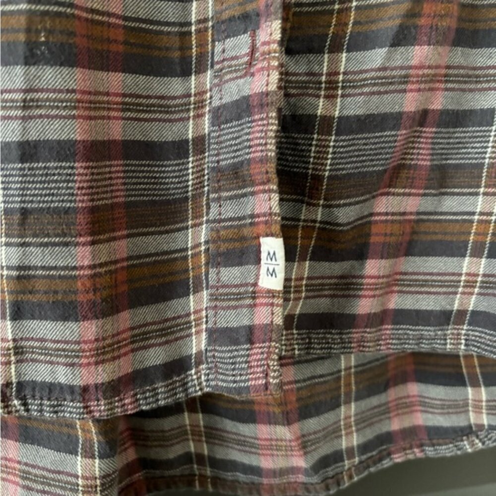 Melrose and Market Plaid Flannel Buttoned Plaid Warm Rustic w Front Pockets SM - Picture 5 of 7